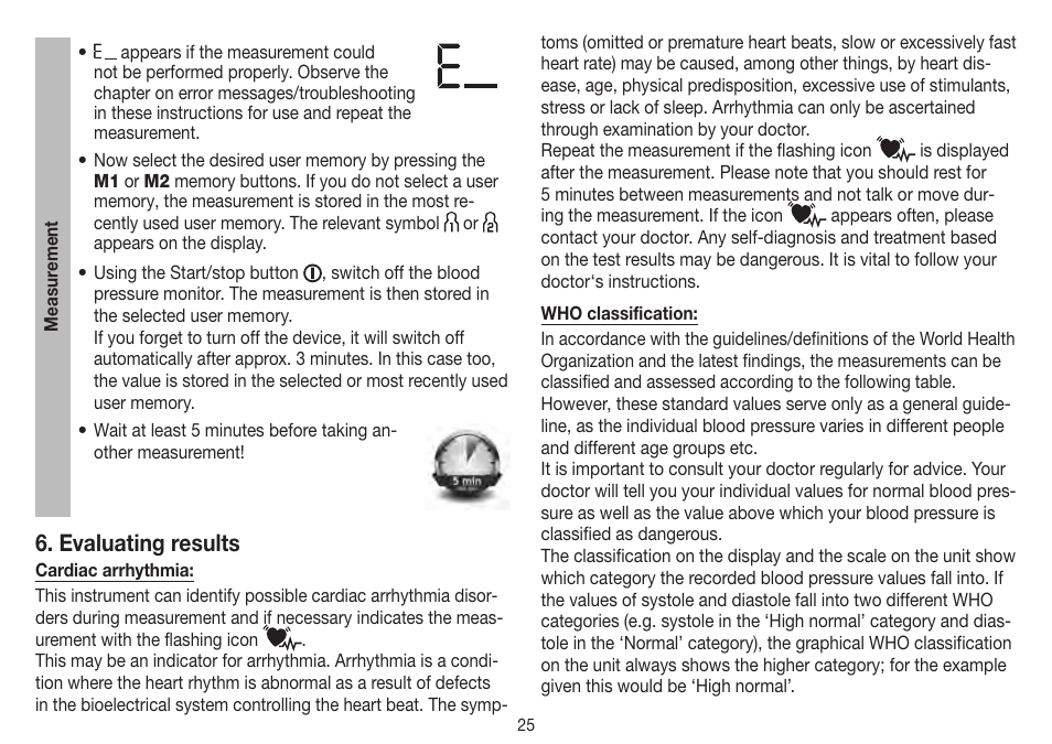 Evaluating results | Beurer BM 75 User Manual | Page 25 / 128