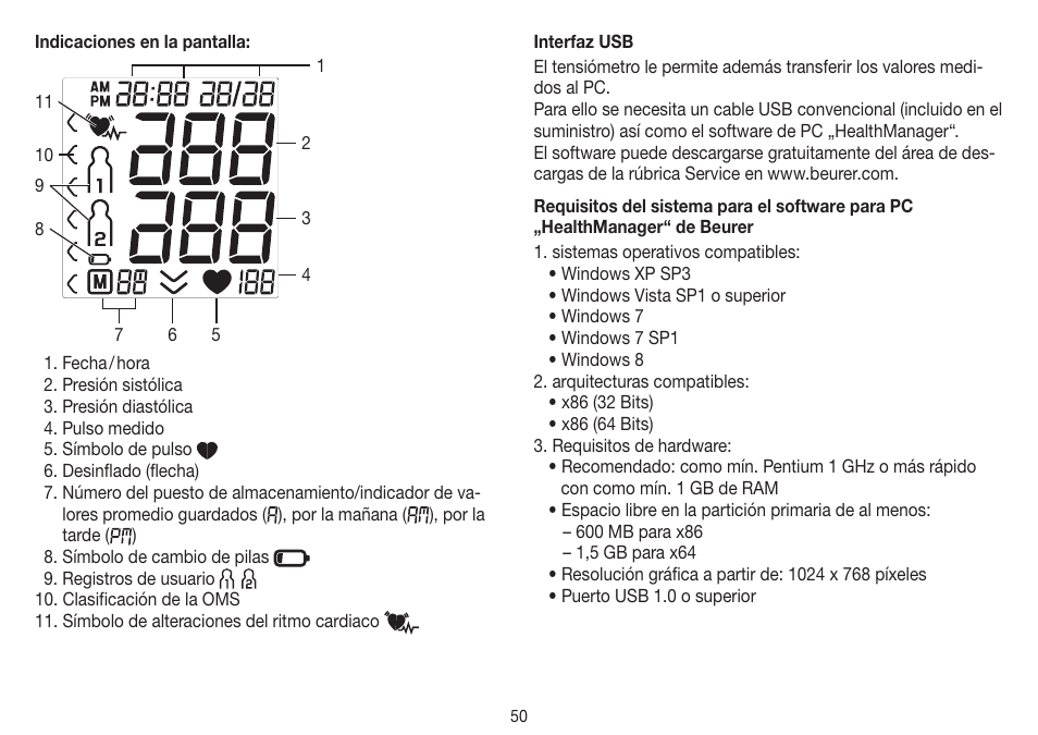 Beurer BM 75 User Manual | Page 50 / 128