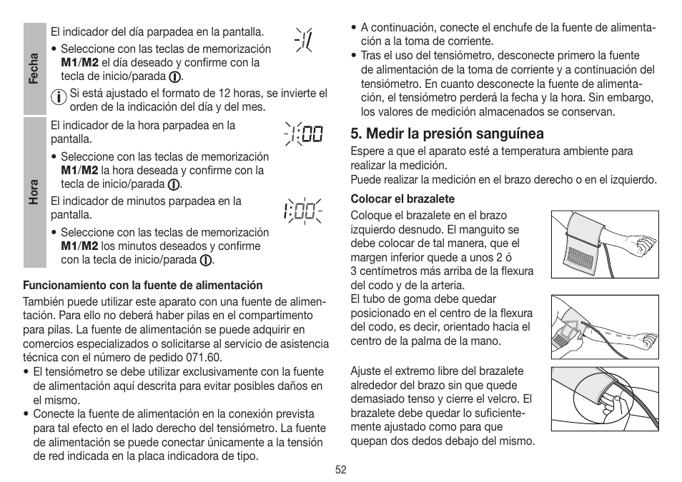 Medir la presión sanguínea | Beurer BM 75 User Manual | Page 52 / 128