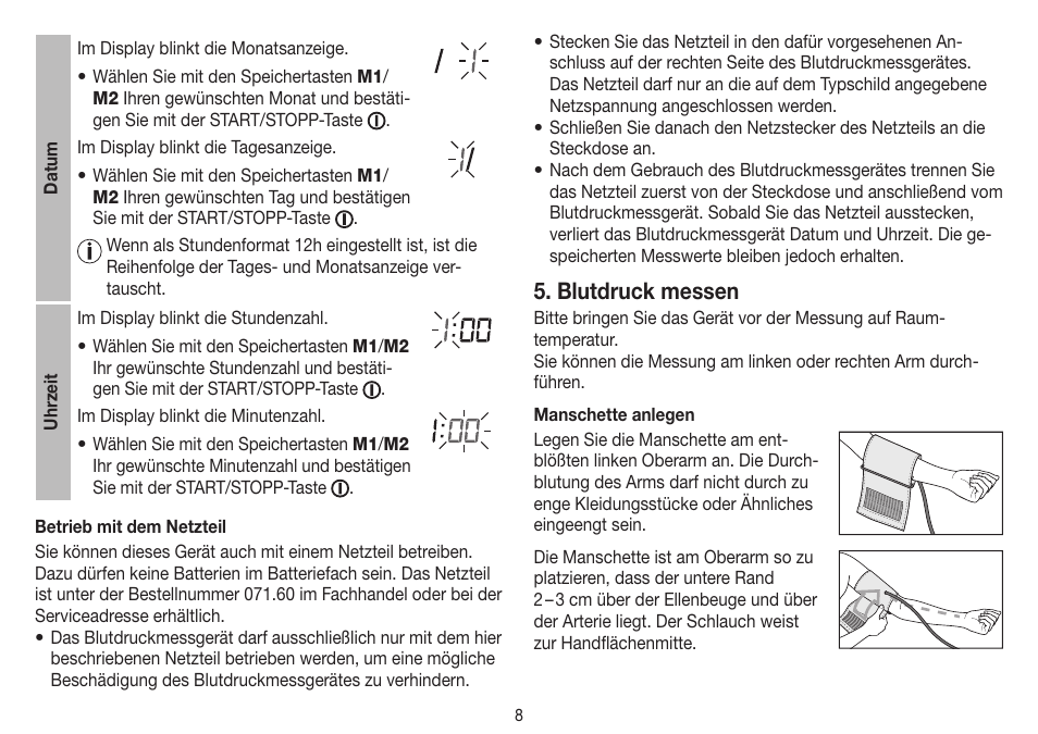 Blutdruck messen | Beurer BM 75 User Manual | Page 8 / 128