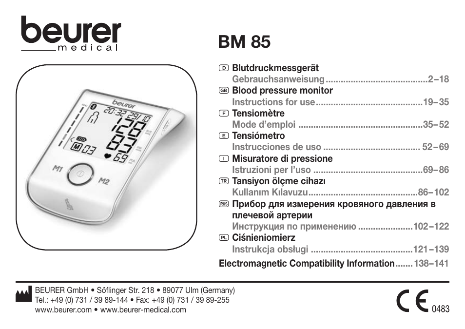 Beurer BM 85 User Manual | 144 pages