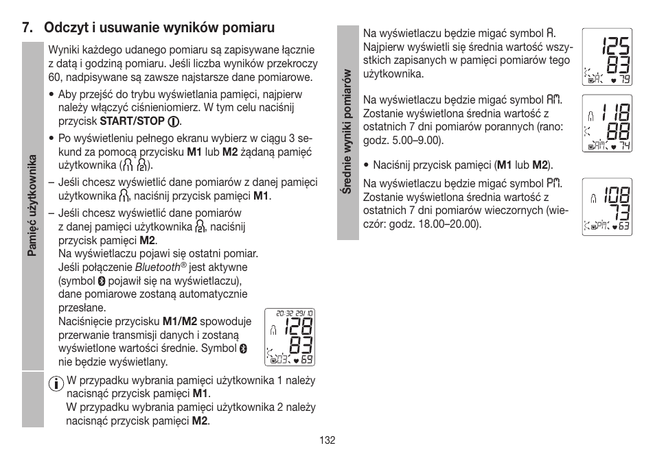 Odczyt i usuwanie wyników pomiaru | Beurer BM 85 User Manual | Page 132 / 144