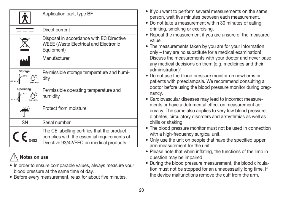 Beurer BM 85 User Manual | Page 20 / 144