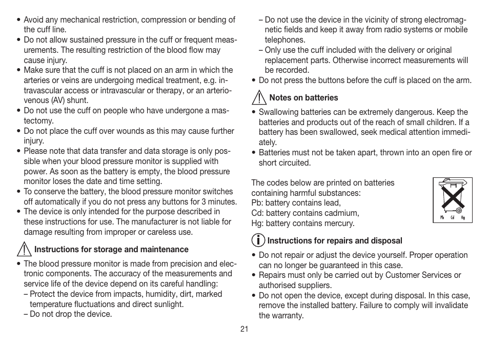 Beurer BM 85 User Manual | Page 21 / 144