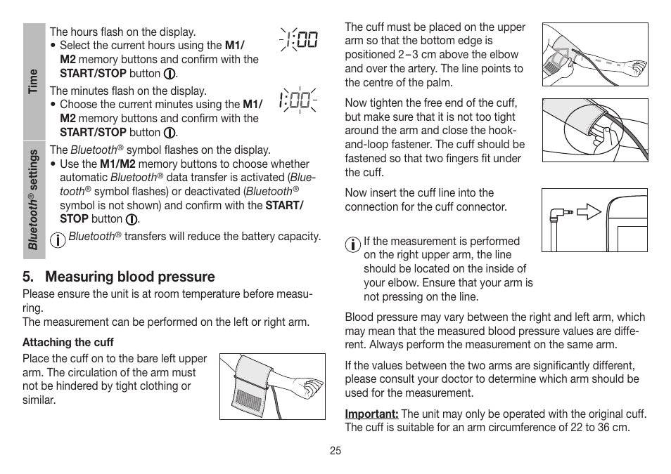 Measuring blood pressure | Beurer BM 85 User Manual | Page 25 / 144