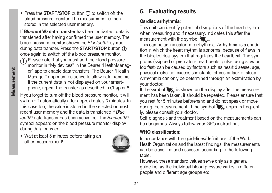 Evaluating results | Beurer BM 85 User Manual | Page 27 / 144