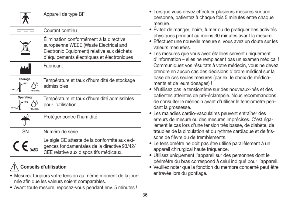 Beurer BM 85 User Manual | Page 36 / 144