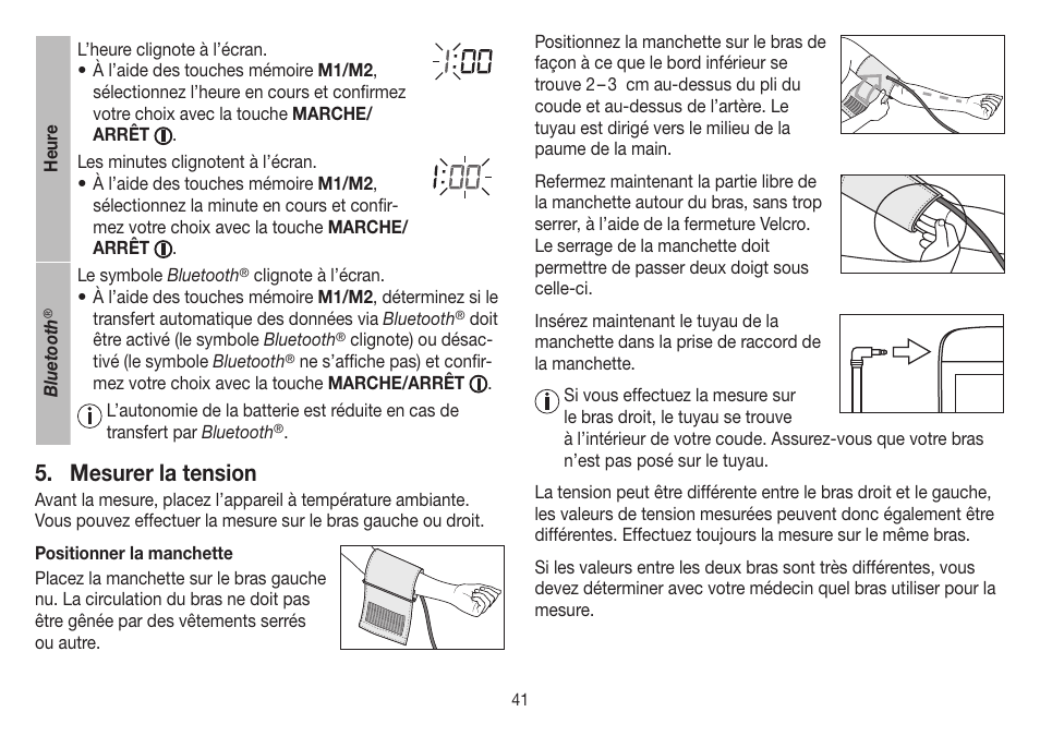 Mesurer la tension | Beurer BM 85 User Manual | Page 41 / 144