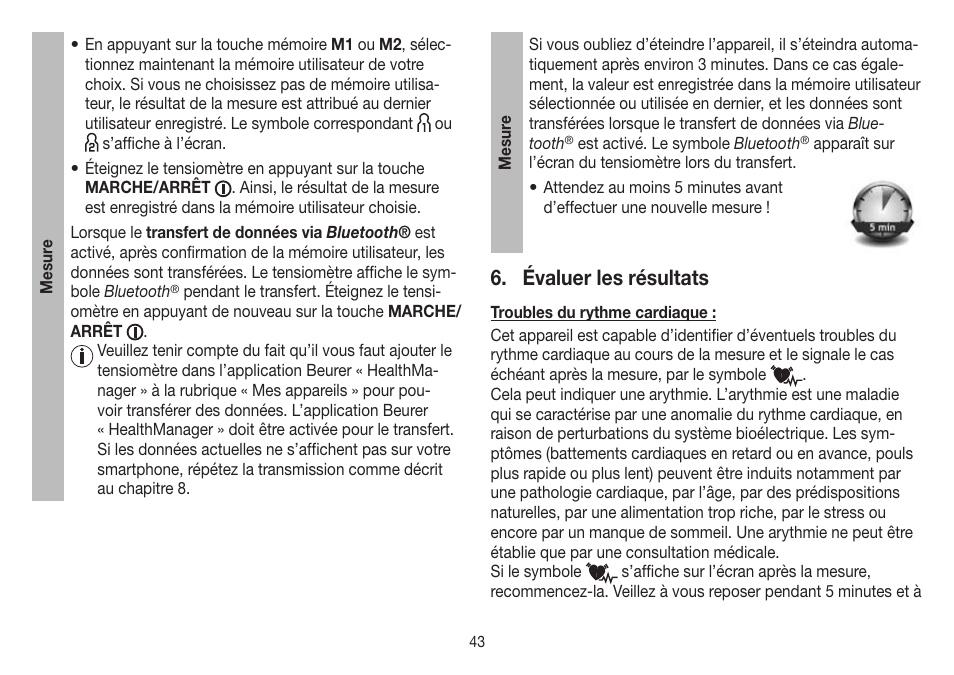 Évaluer les résultats | Beurer BM 85 User Manual | Page 43 / 144