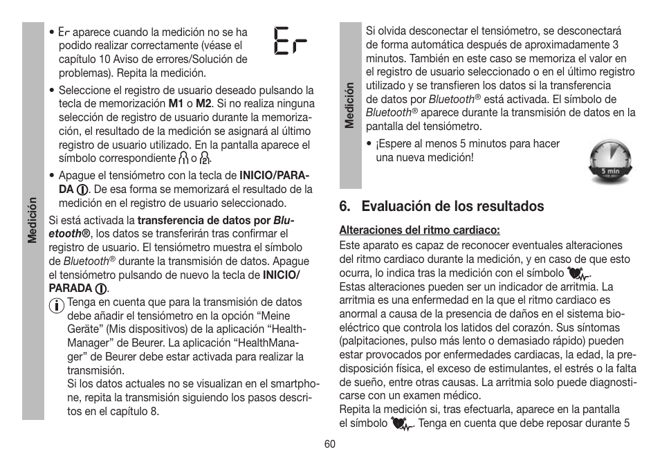 Evaluación de los resultados | Beurer BM 85 User Manual | Page 60 / 144