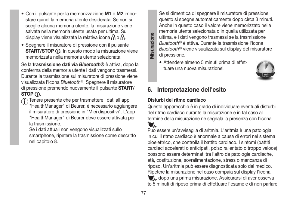Interpretazione dell'esito | Beurer BM 85 User Manual | Page 77 / 144