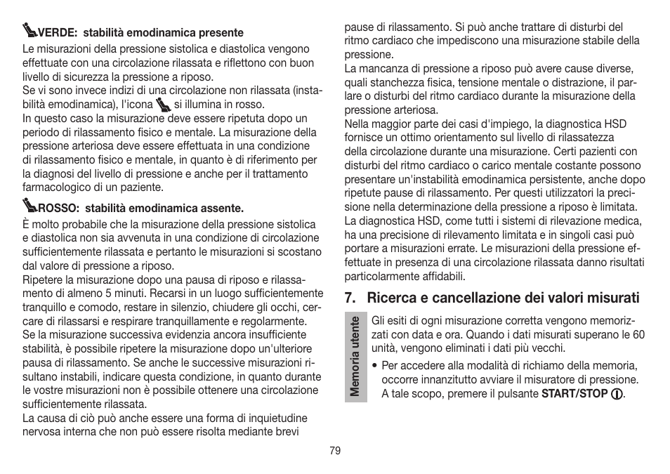 Ricerca e cancellazione dei valori misurati | Beurer BM 85 User Manual | Page 79 / 144