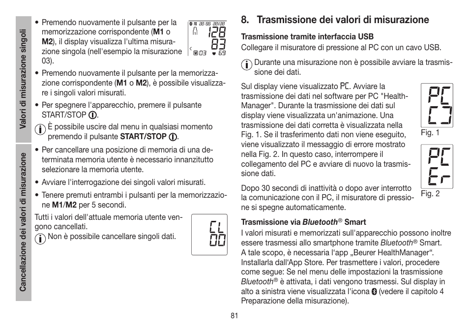 Trasmissione dei valori di misurazione | Beurer BM 85 User Manual | Page 81 / 144
