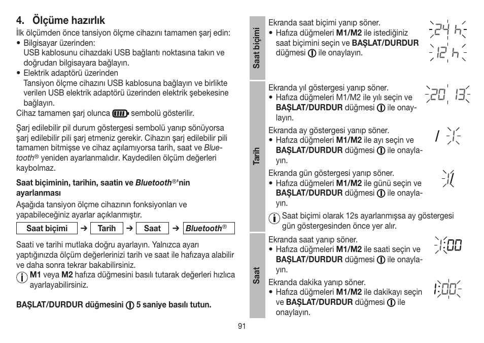 Ölçüme hazırlık | Beurer BM 85 User Manual | Page 91 / 144