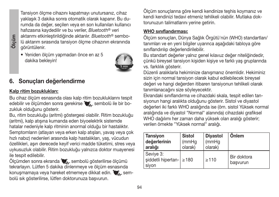 Sonuçları değerlendirme | Beurer BM 85 User Manual | Page 94 / 144