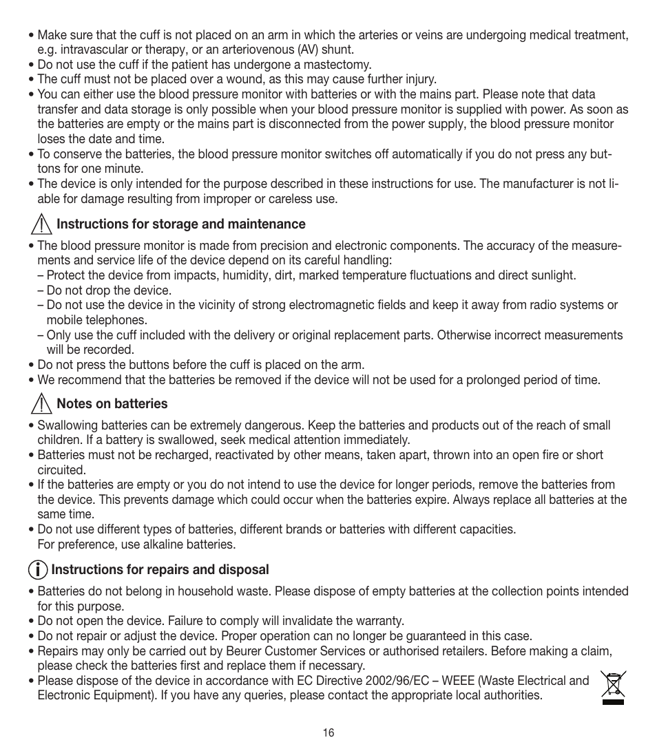 Beurer BM 90 User Manual | Page 16 / 104