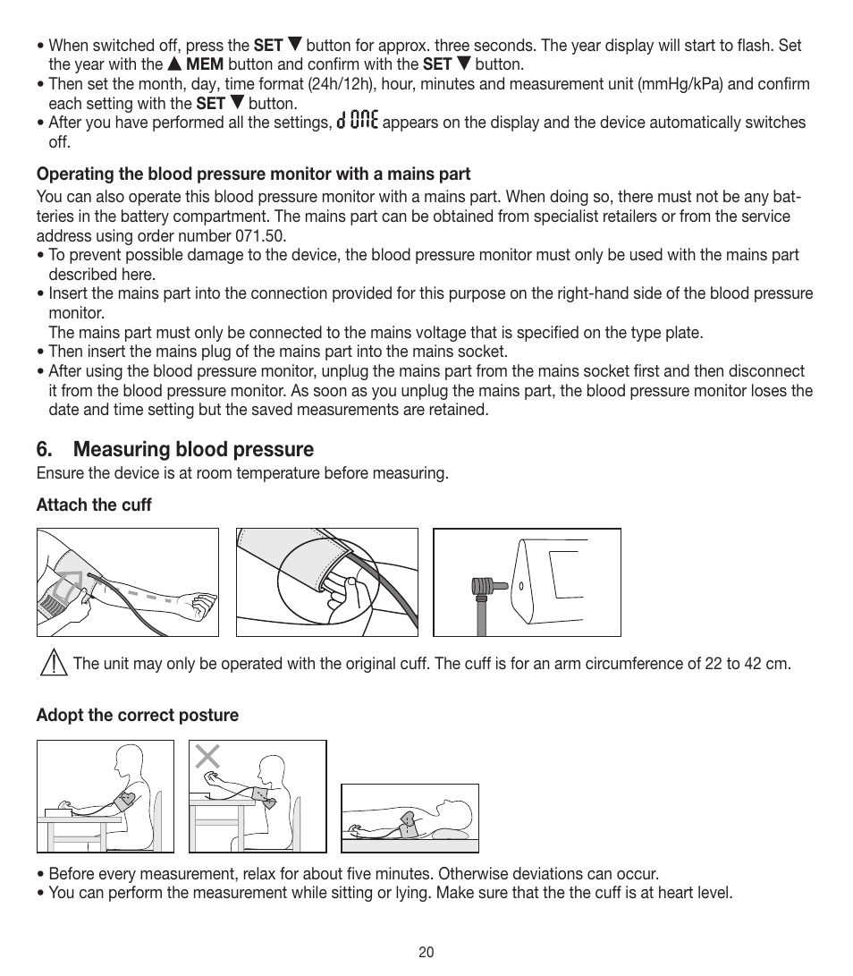 Measuring blood pressure | Beurer BM 90 User Manual | Page 20 / 104