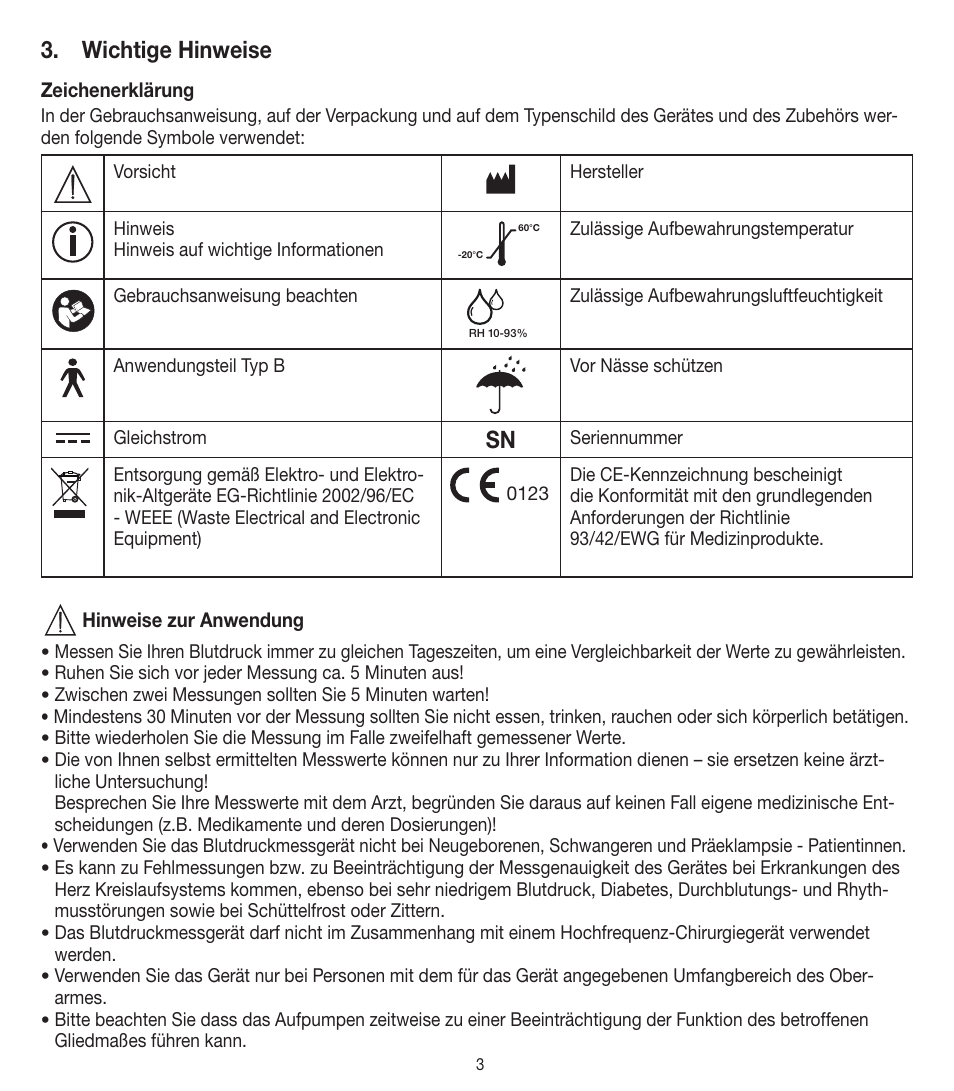 Wichtige hinweise | Beurer BM 90 User Manual | Page 3 / 104