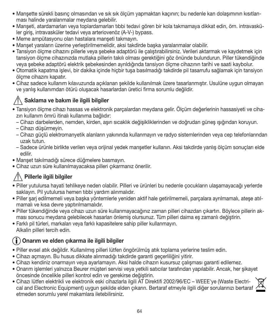 Beurer BM 90 User Manual | Page 64 / 104