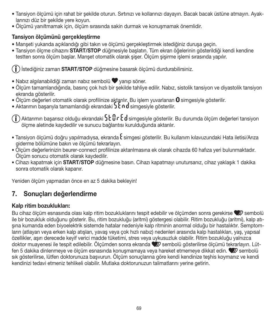 Sonuçları değerlendirme | Beurer BM 90 User Manual | Page 69 / 104