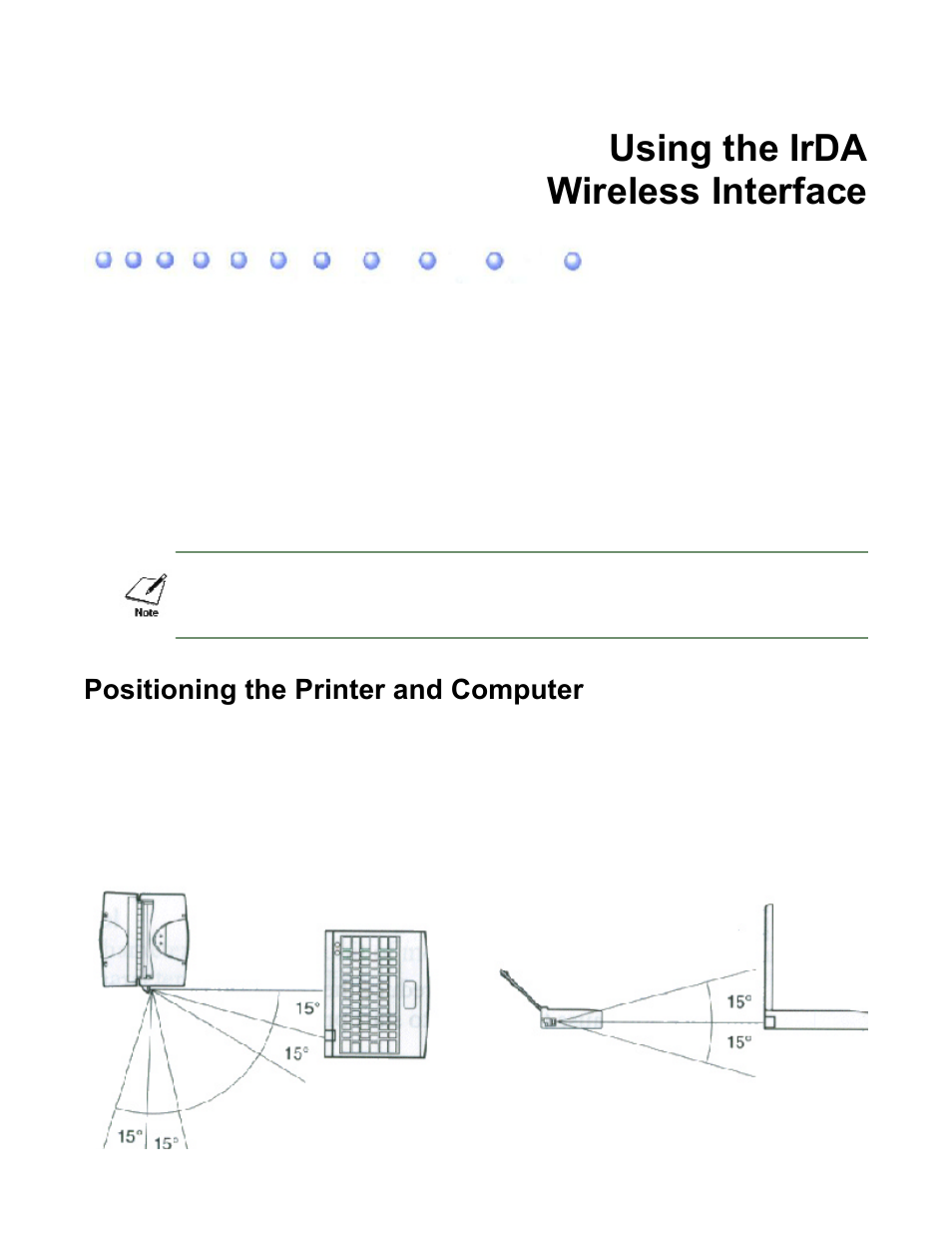 App.b: using the irda wireless interface, Appendix b using the irda wireless interface, Using the irda wireless interface | Positioning the printer and computer | Canon BJC-80 User Manual | Page 100 / 101