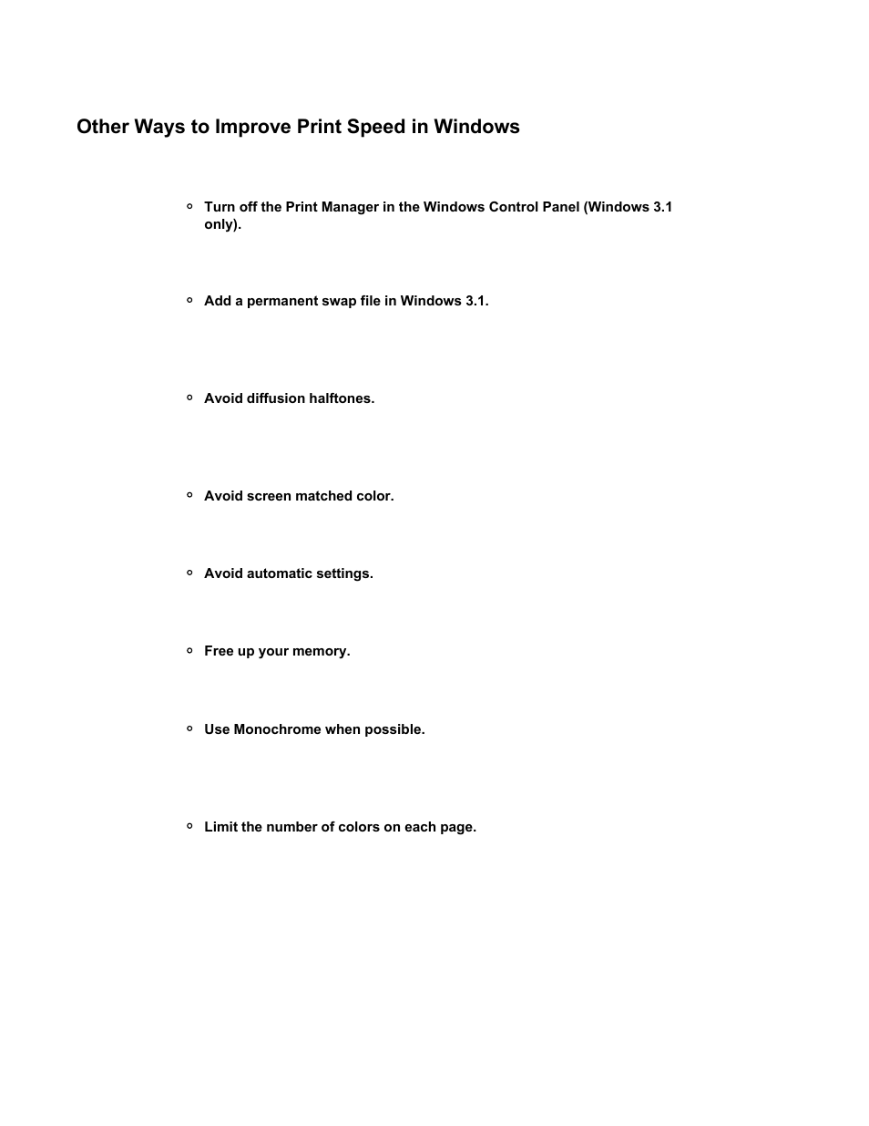 Other ways to improve print speed in windows | Canon BJC-80 User Manual | Page 23 / 101