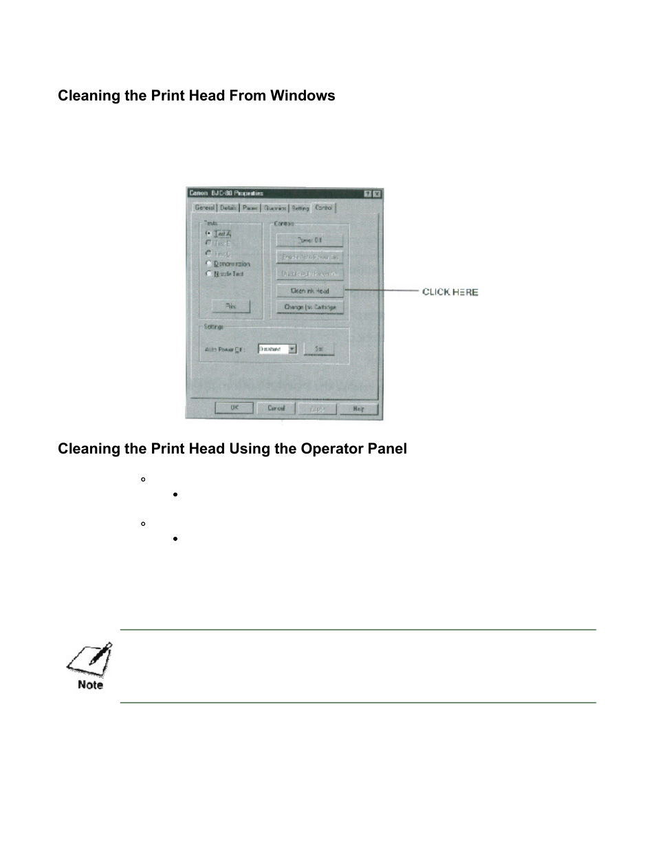 Cleaning the print head | Canon BJC-80 User Manual | Page 45 / 101