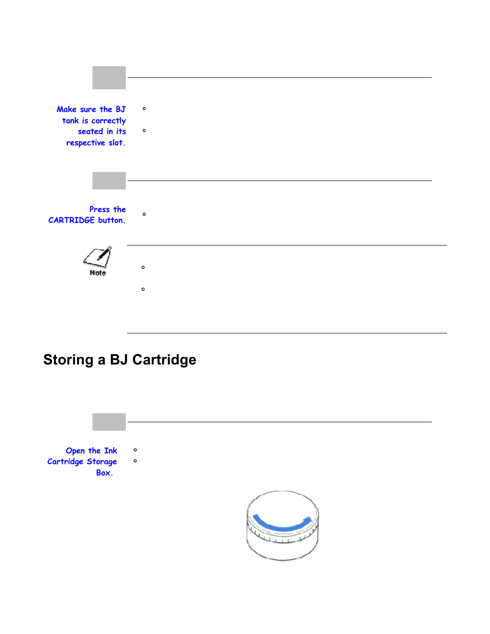 Storing a bj cartridge | Canon BJC-80 User Manual | Page 64 / 101