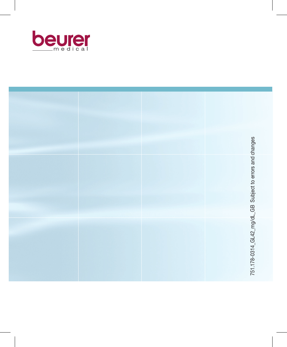 Beurer GL 42 (mg/dL) User Manual | Page 32 / 32