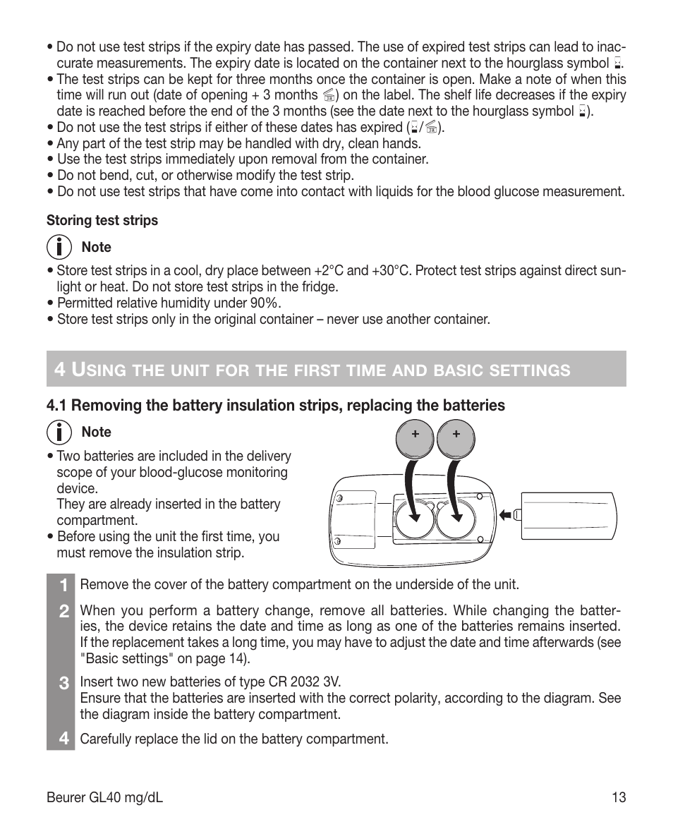 Beurer GL 40 (mg/dL) User Manual | Page 13 / 32