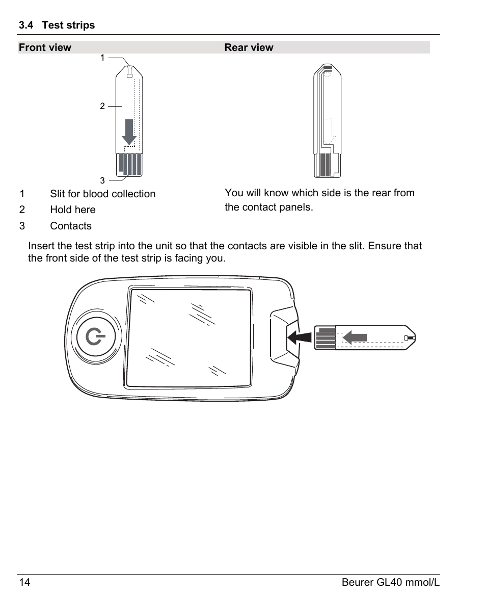Beurer GL 40 (mmoL) User Manual | Page 14 / 40