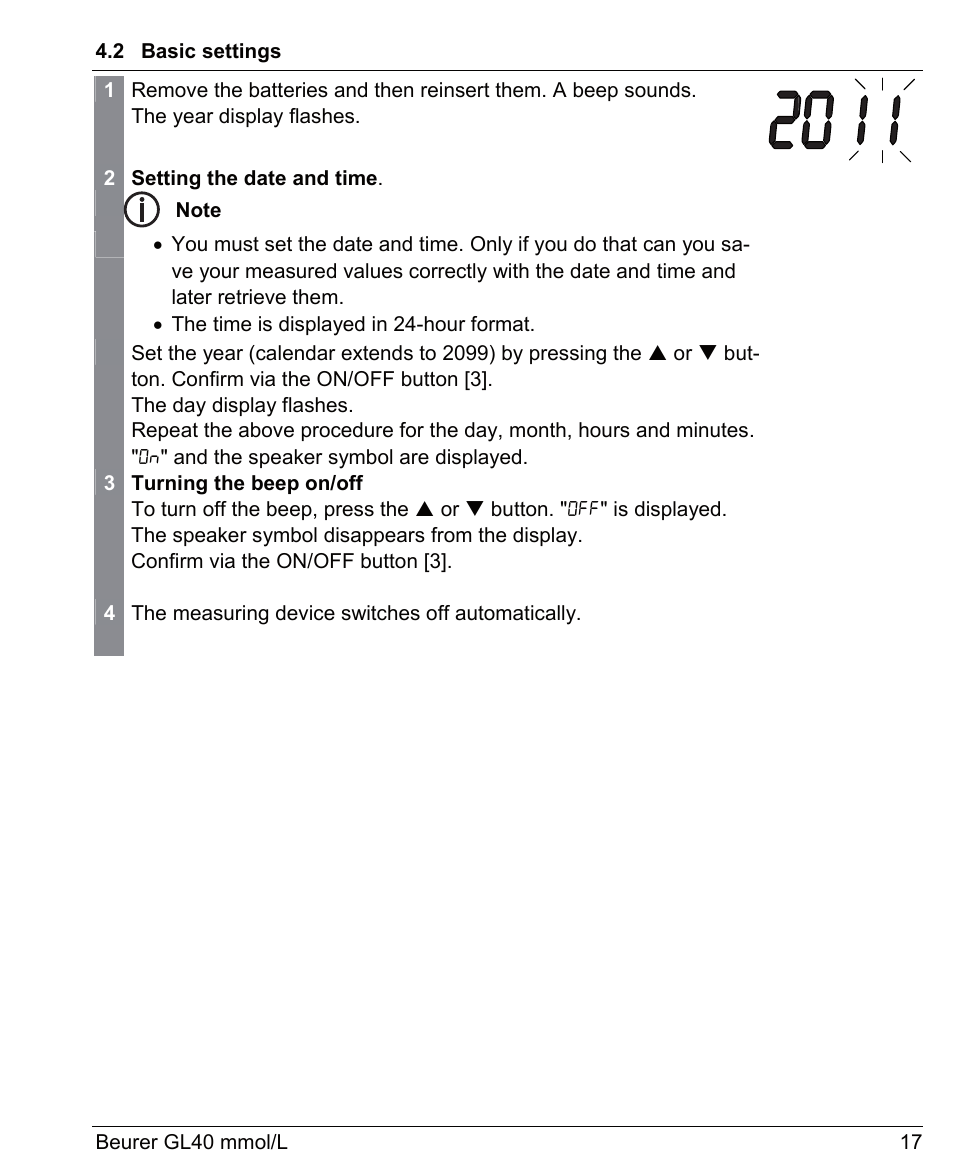 Beurer GL 40 (mmoL) User Manual | Page 17 / 40