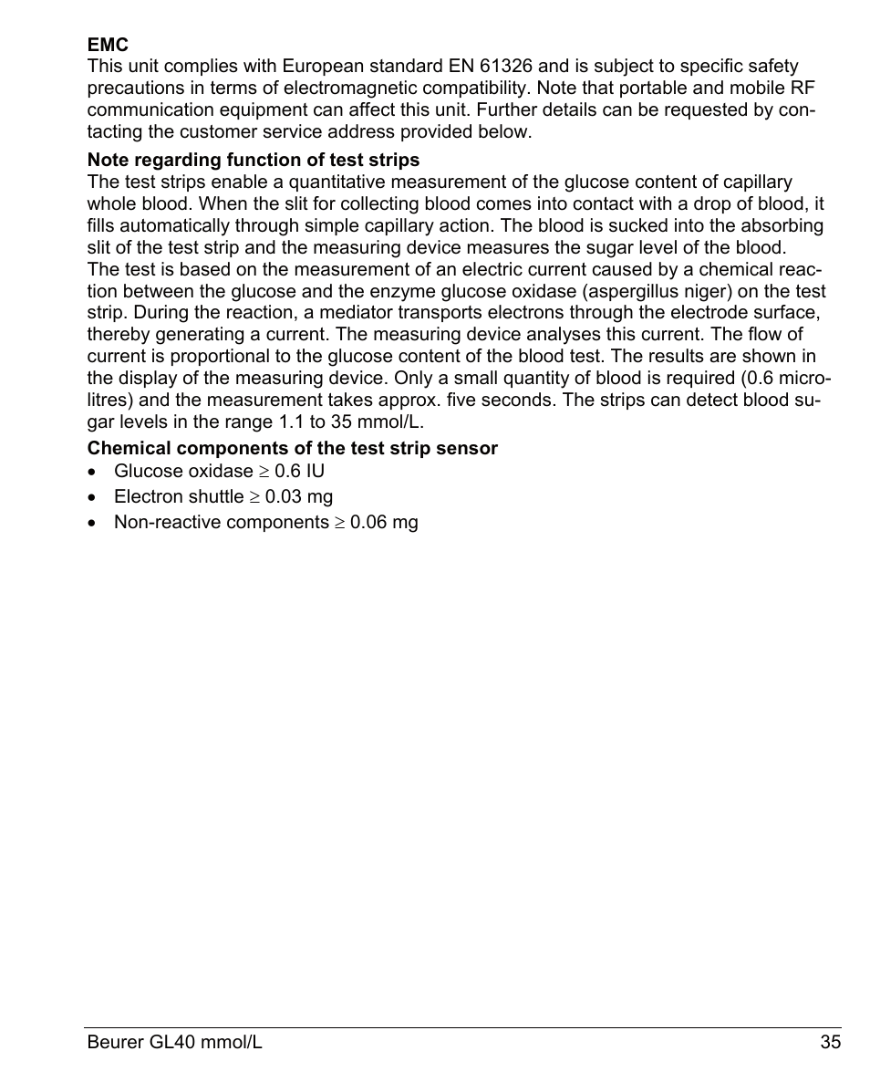 Beurer GL 40 (mmoL) User Manual | Page 35 / 40