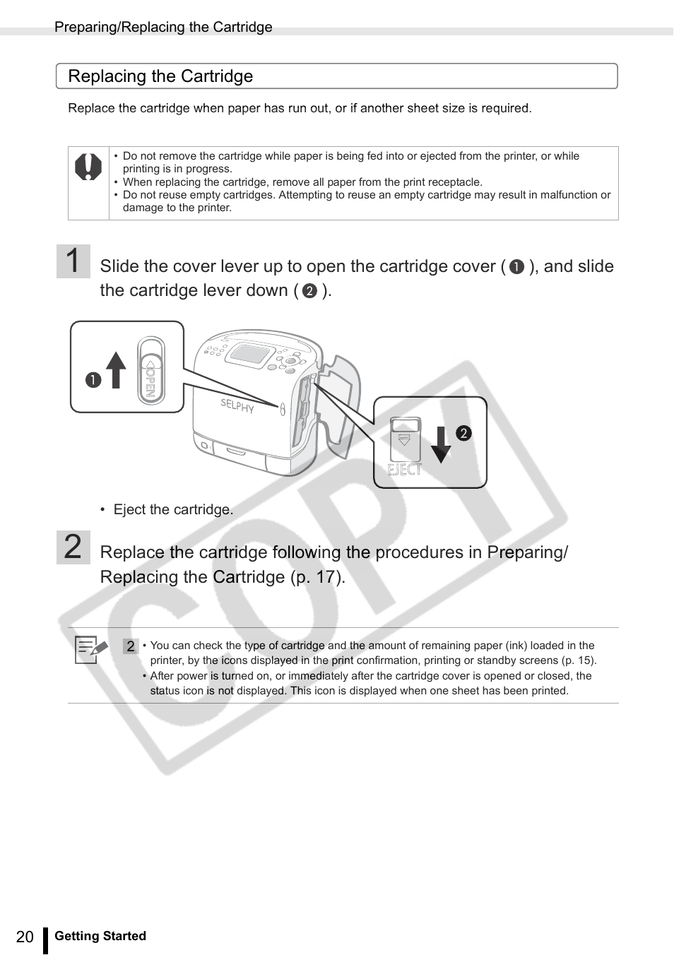 Canon SELPHY ES2 User Manual | Page 20 / 103