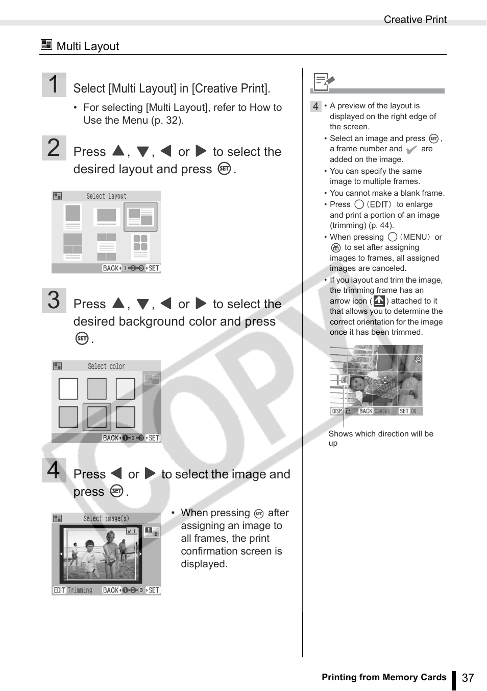 P. 37 | Canon SELPHY ES2 User Manual | Page 37 / 103