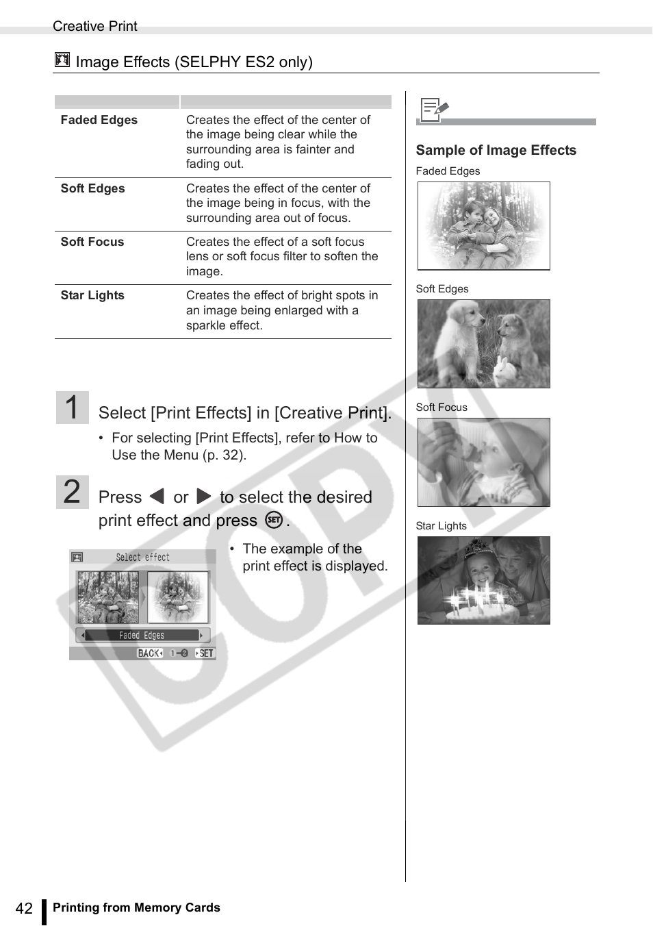 P. 42 | Canon SELPHY ES2 User Manual | Page 42 / 103