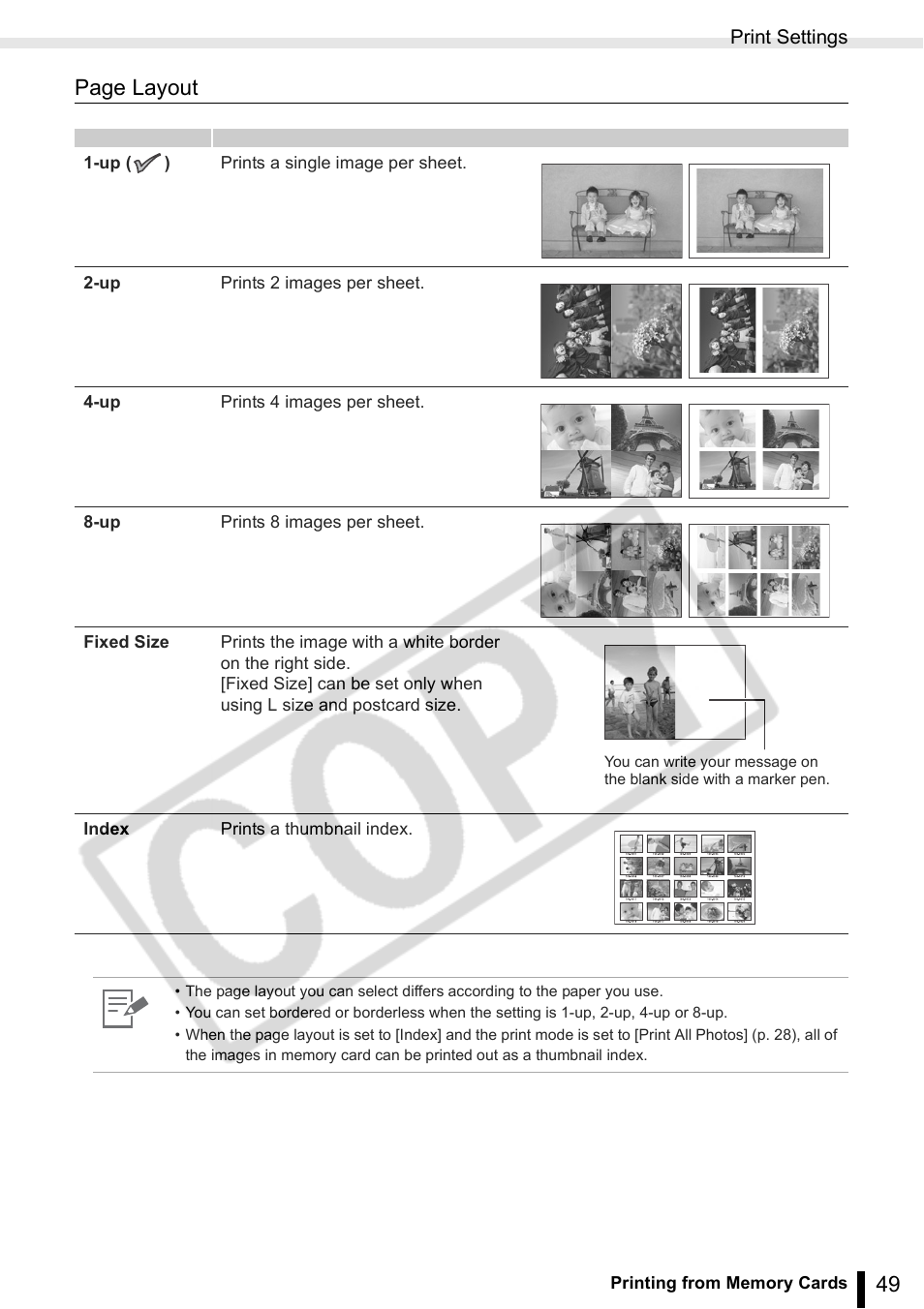 Page layout | Canon SELPHY ES2 User Manual | Page 49 / 103