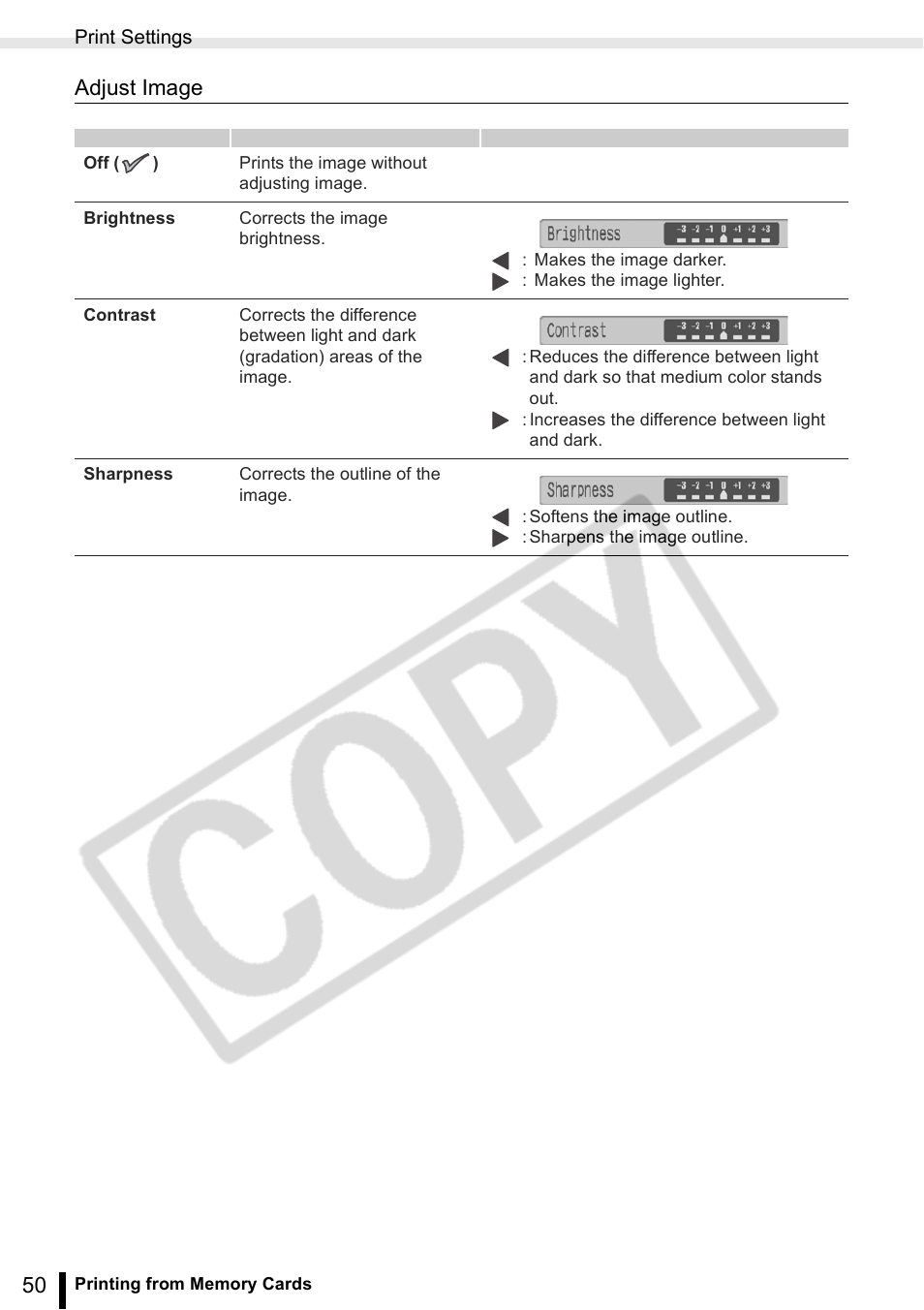 Adjust image | Canon SELPHY ES2 User Manual | Page 50 / 103