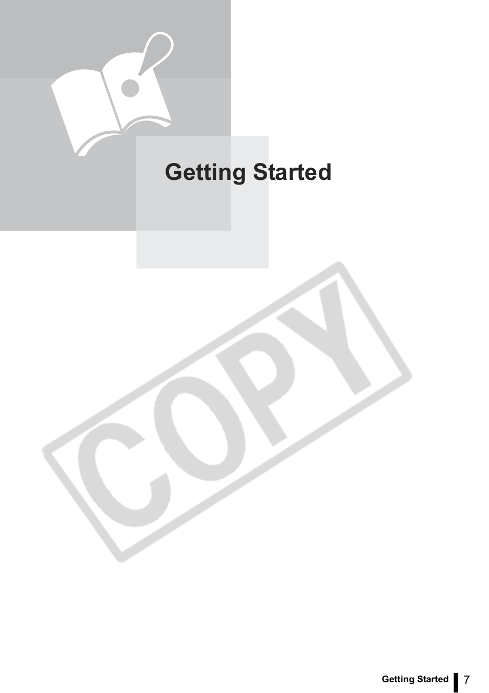 Getting started | Canon SELPHY ES2 User Manual | Page 7 / 103