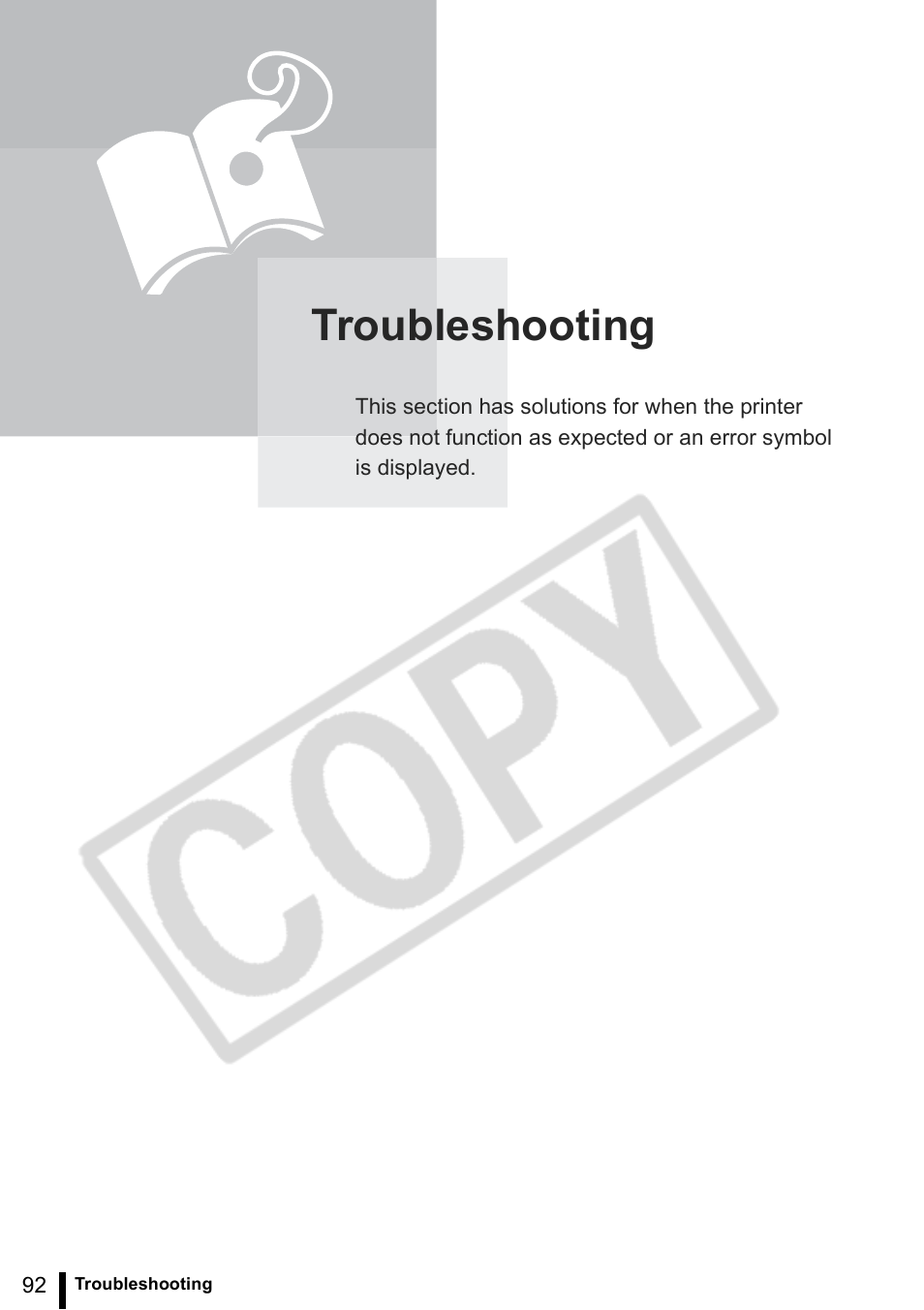 Troubleshooting | Canon SELPHY ES2 User Manual | Page 92 / 103