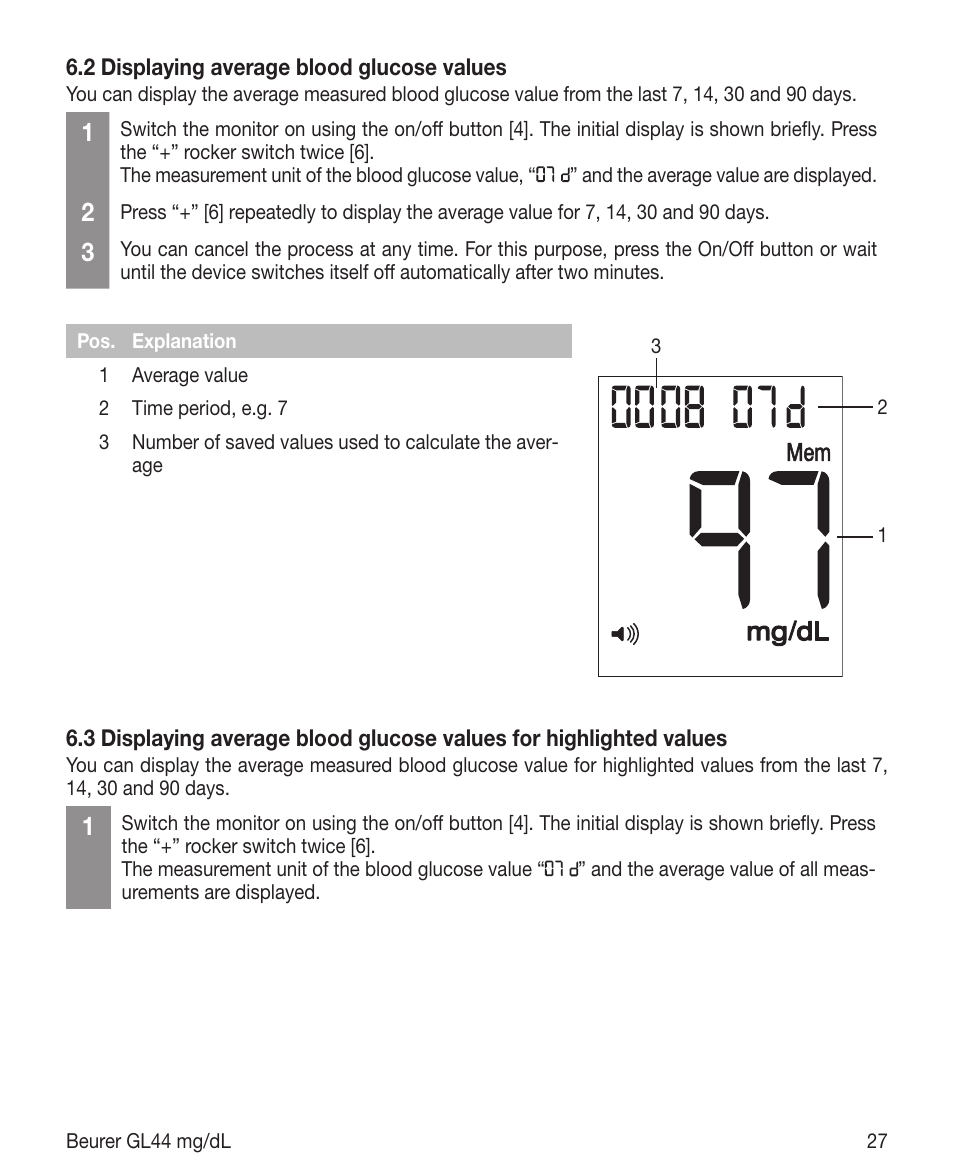 Beurer GL 44 (mg/dL) User Manual | Page 27 / 40