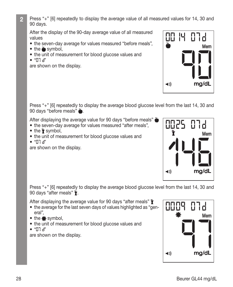 Beurer GL 44 (mg/dL) User Manual | Page 28 / 40