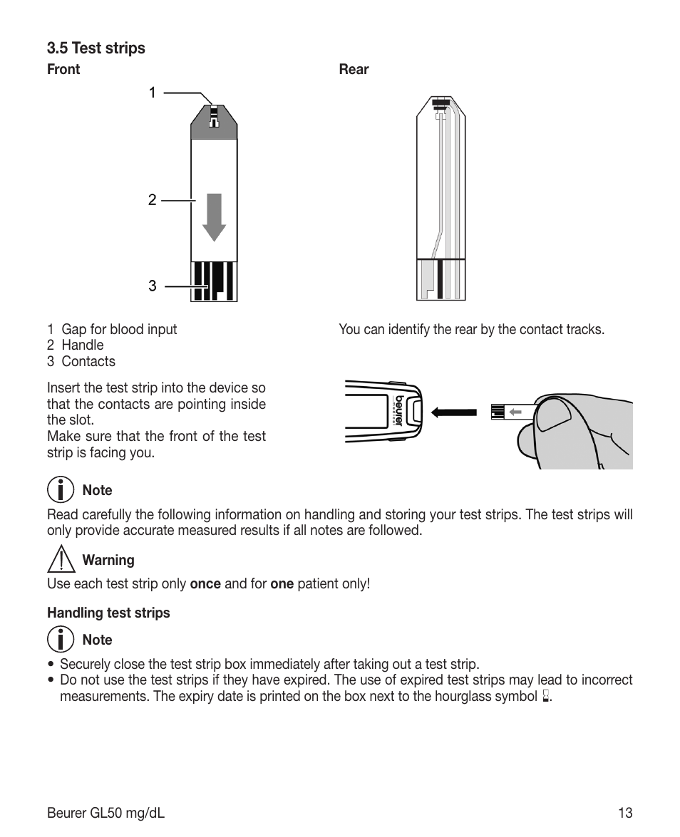 Beurer GL 50 (mg/dL) User Manual | Page 13 / 40