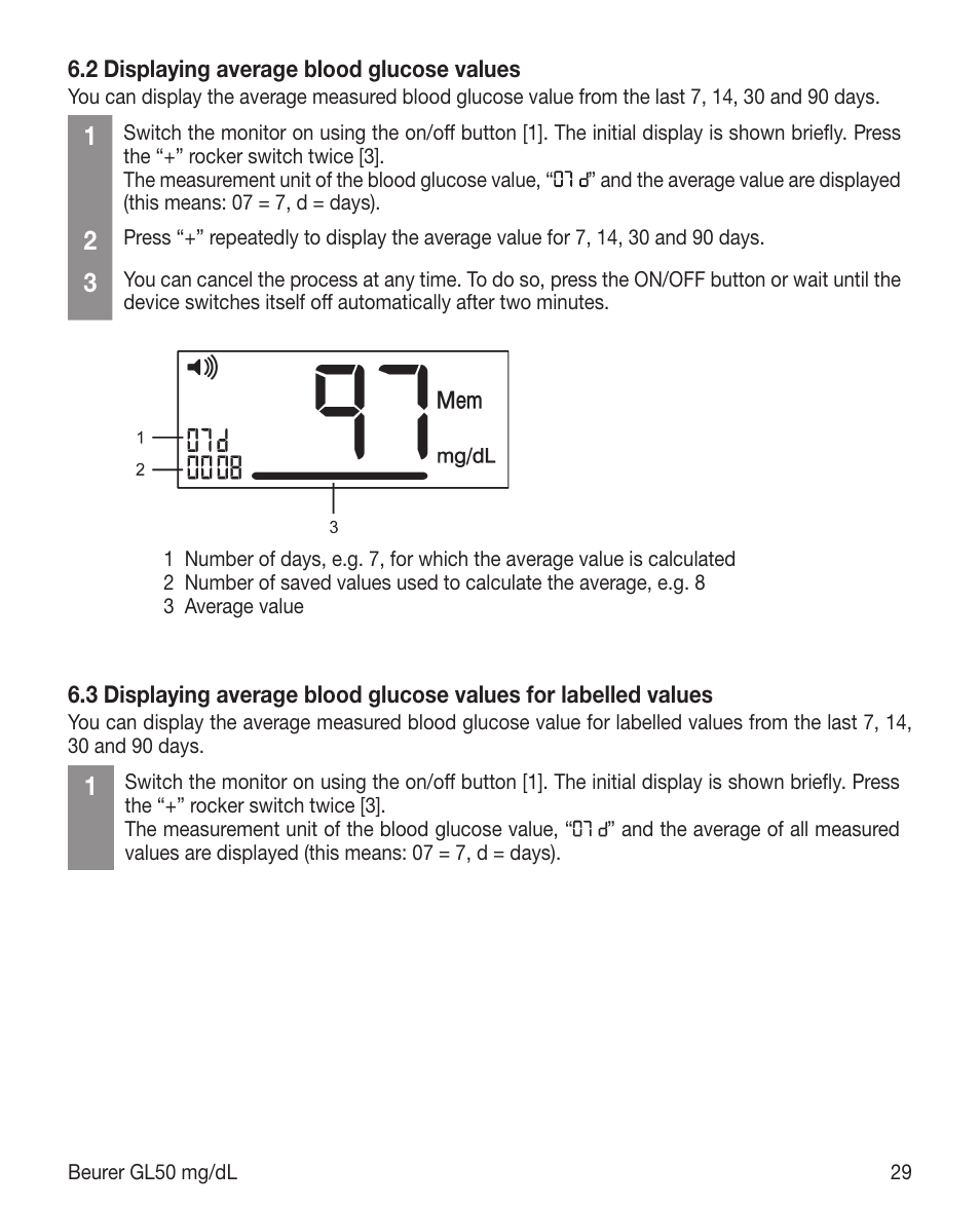 Beurer GL 50 (mg/dL) User Manual | Page 29 / 40