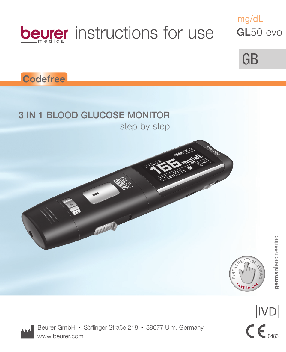 Beurer GL 50 evo (mgdl) User Manual | 40 pages