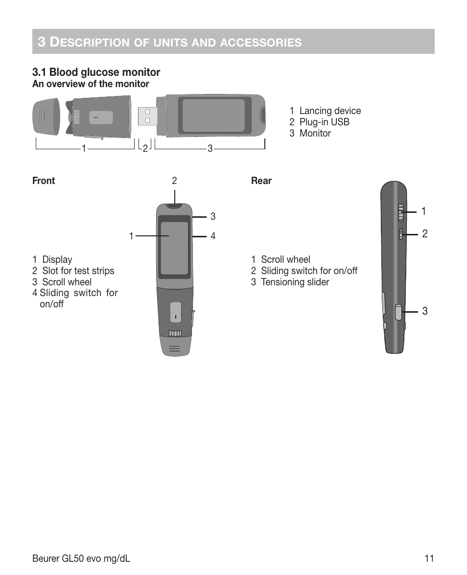 Beurer GL 50 evo (mgdl) User Manual | Page 11 / 40