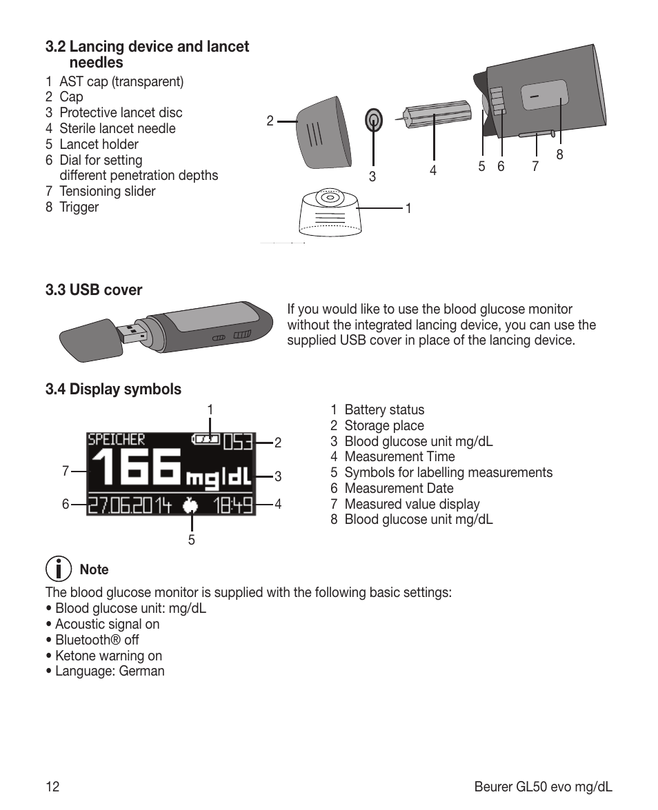 Beurer GL 50 evo (mgdl) User Manual | Page 12 / 40