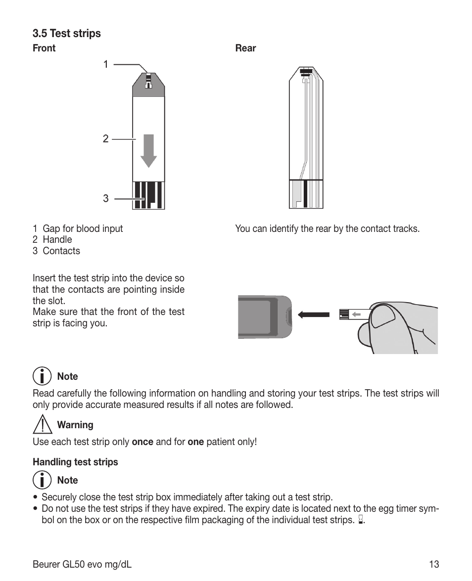 Beurer GL 50 evo (mgdl) User Manual | Page 13 / 40