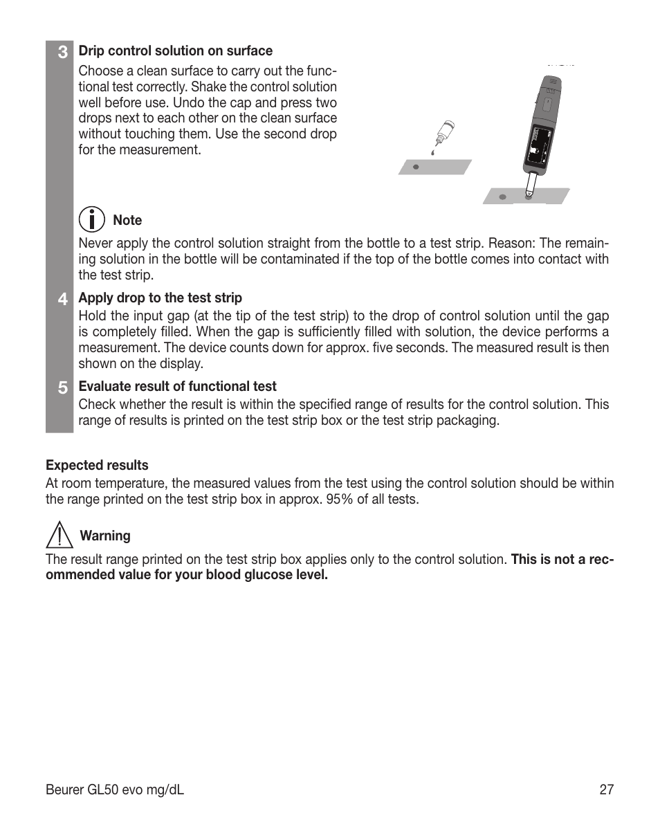 Beurer GL 50 evo (mgdl) User Manual | Page 27 / 40