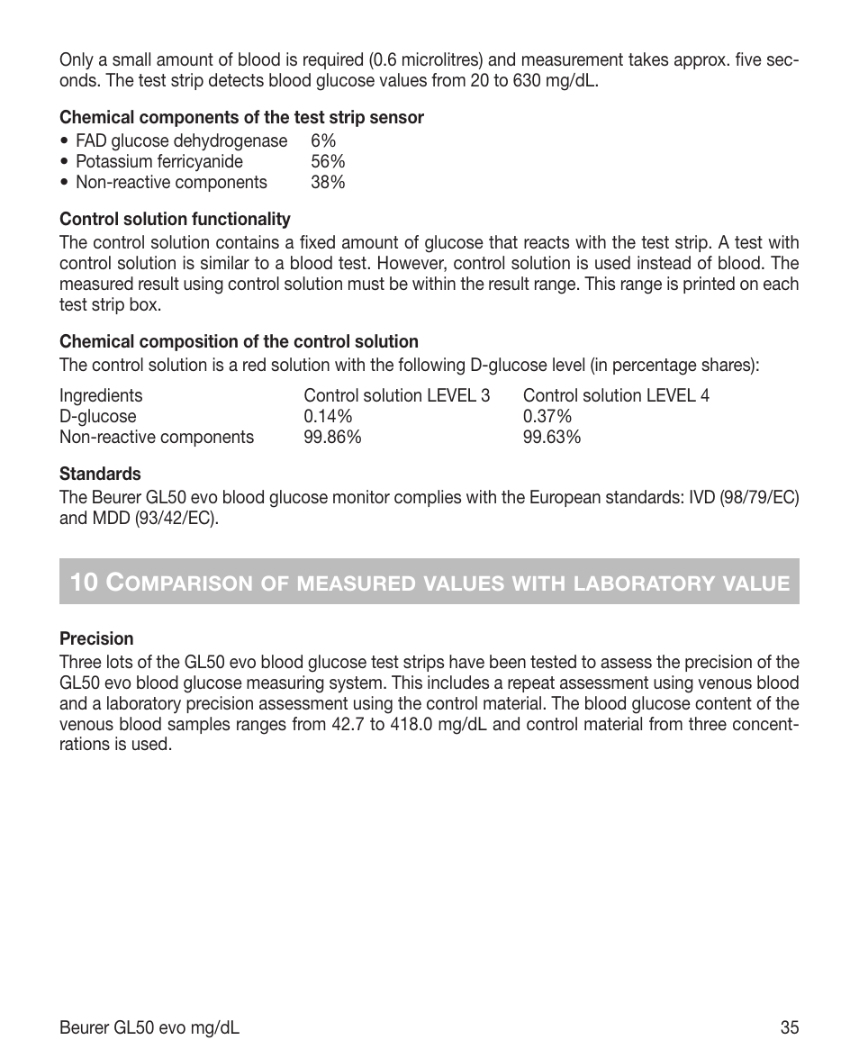 10 c | Beurer GL 50 evo (mgdl) User Manual | Page 35 / 40